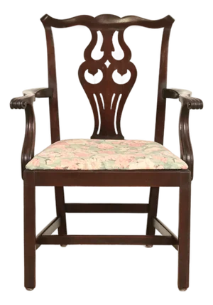 Ethan Allen Georgian Carved Mahogany Armchair