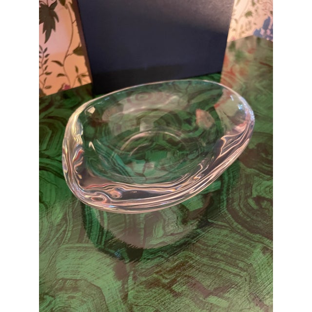 Brand new and in original box Tizo art glass free form bowl.