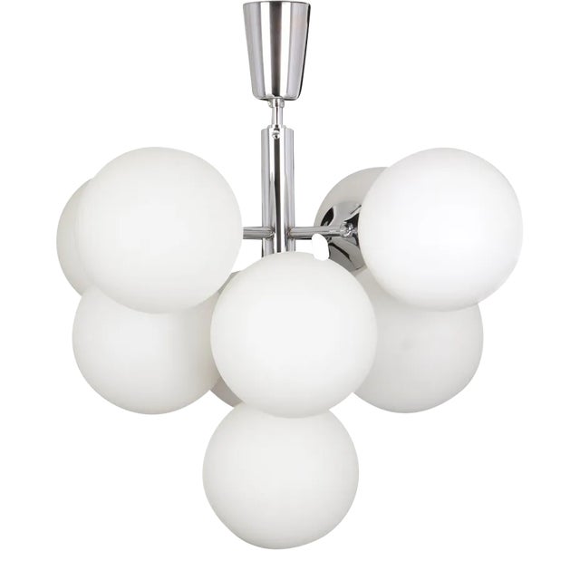 Atomic Chrome Chandelier from Kaiser, Germany, 1960s For Sale