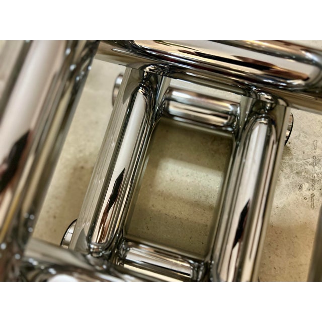 1970s 1970s Postmodern Chrome & Smoked Glass Three-Tier Étagère, in the Style of Pace Collection For Sale - Image 5 of 10