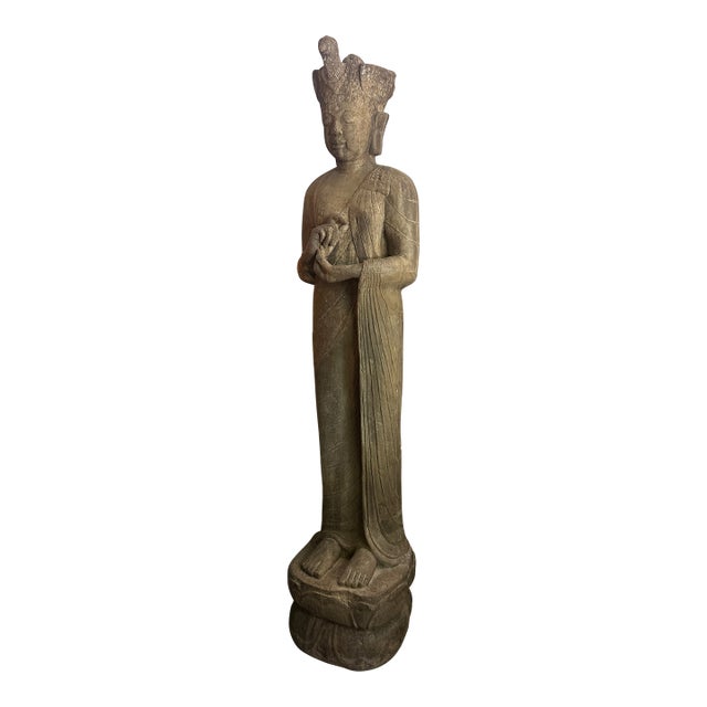 Vintage Oversized Standing Buddha Statue For Sale