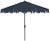 Modern Resistant 9 Ft Crank Market Push Button Tilt Umbrella With Flap in Navy For Sale - Image 3 of 3