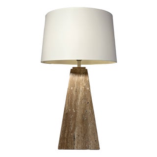 Raw Travertine Table Lamp from Area Illuminazione, Italy, 1970s For Sale