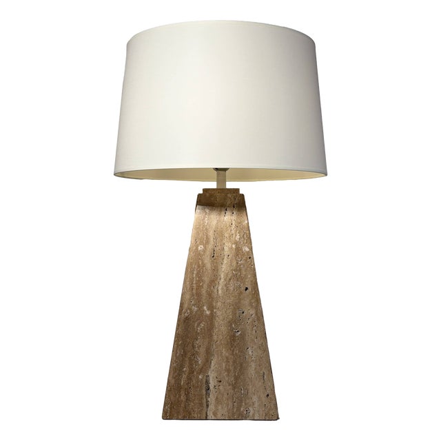 Raw Travertine Table Lamp from Area Illuminazione, Italy, 1970s For Sale