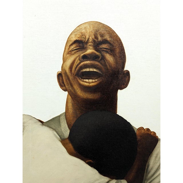 Buford Evans “God Save the Children” Early Figurative Portrait of an Anguished Black Man, 1972 For Sale - Image 9 of 11