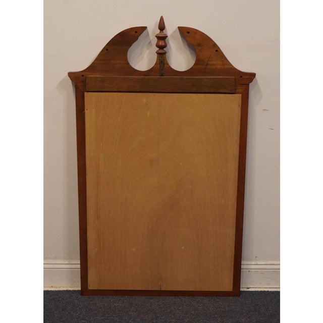 Late 20th Century Cresent Furniture Solid Cherry Traditional Style 33" Pediment Mirror For Sale - Image 5 of 5