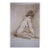 Nude Figure Drawing Woman Seated Brunette, by Doyle Shaw (1947 - 2019) Estate Original 24 X 36 For Sale