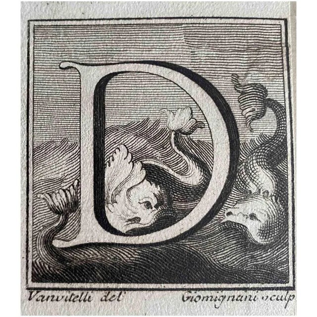 Antiquities of herculaneum - letter of the alphabet d, from the series "antiquities of herculaneum", is an original...