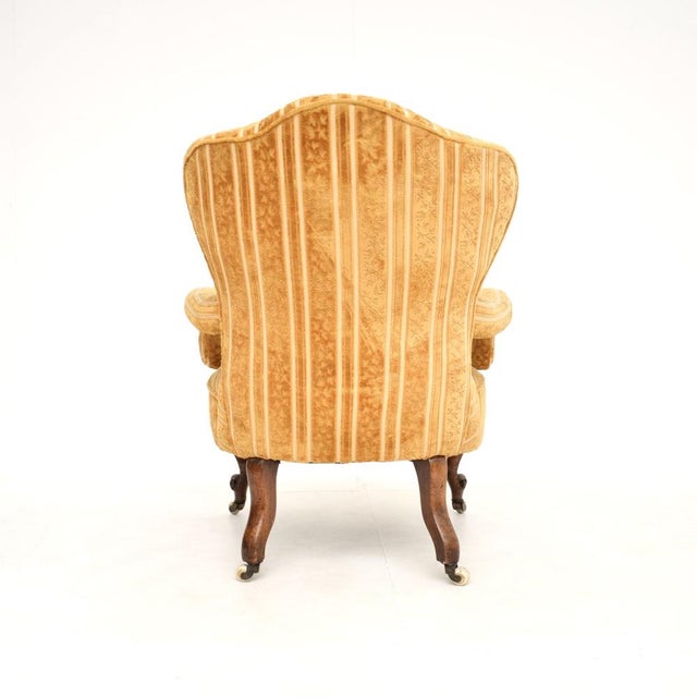 Wood Antique Victorian Carved Walnut Armchair, 1860s For Sale - Image 7 of 13