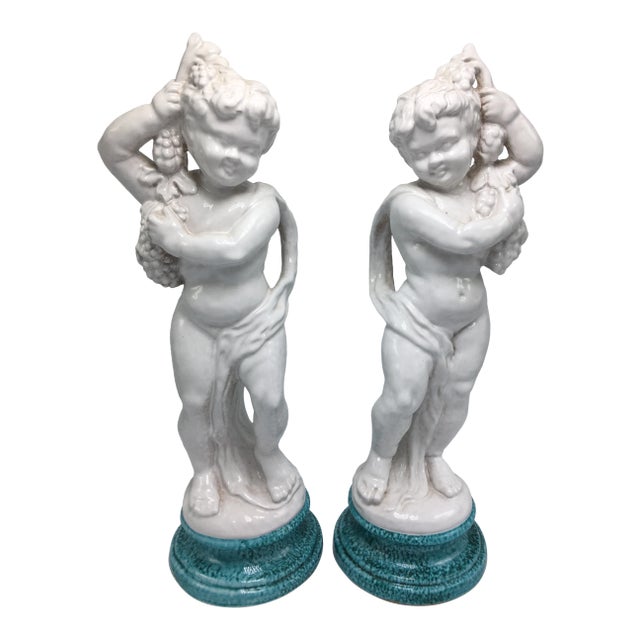 1970s Italian Cherubs on Stand - a Pair For Sale