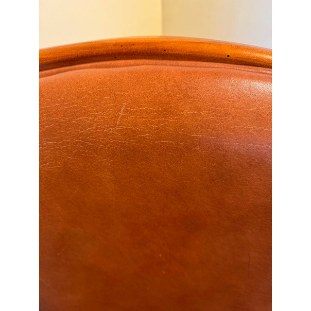 Vintage Fairfield Chair Company Phillips Leather Arm Chair on Casters For Sale - Image 9 of 12