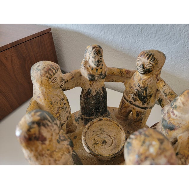 1950s Vintage Primitive "Circle of Friends" Votive Candle Holder For Sale - Image 5 of 5