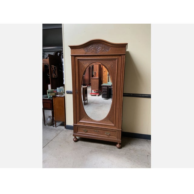 1910s Antique Art Nouveau Linen Cupboard, 1910 For Sale - Image 5 of 9