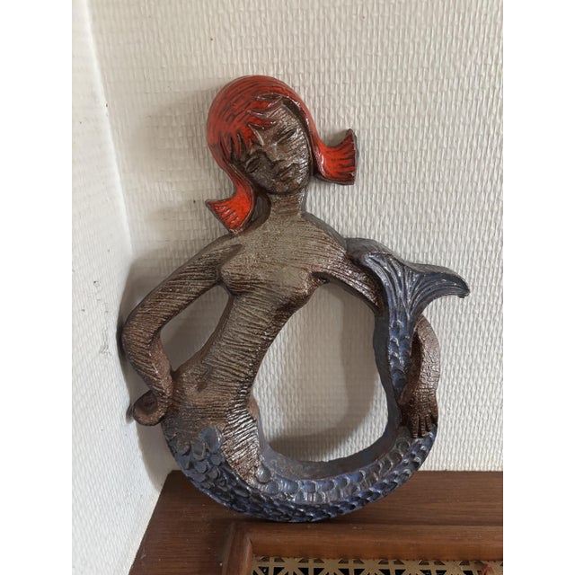 Ceramic Belgian Ceramic Wall Mermaid, 1970s For Sale - Image 7 of 9