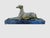 Elegant Art Deco sculpture depicting a greyhound, executed in patinated bronze with a refined green finish and raised on a...