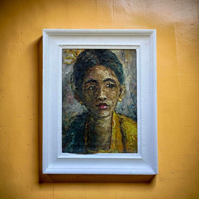 Ngura KK, Portrait of a Girl, 1970s, Oil Painting on Canvas, Framed For Sale - Image 7 of 7