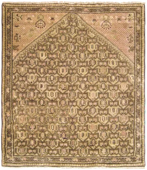 1900s Antique Persian Seneh Oriental Rug-3'0"’x3’3"