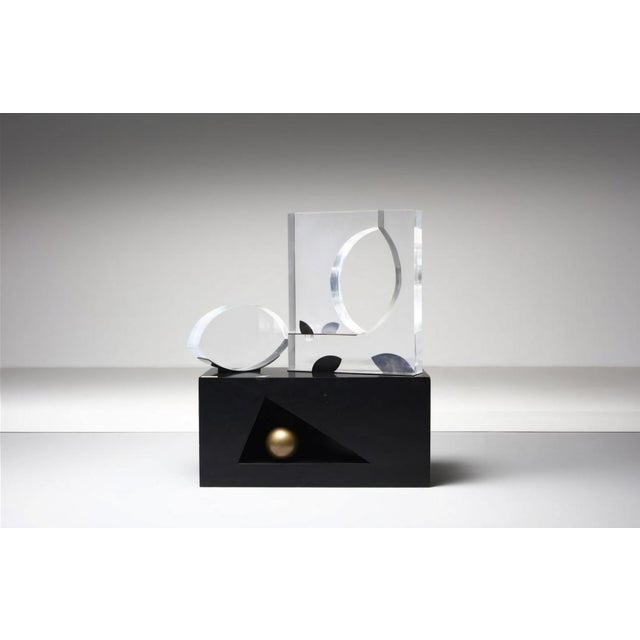 Vismara Silvano, Large Design Sculpture of Musical Note, 1976, Iron and Acrylic Glass For Sale - Image 11 of 11