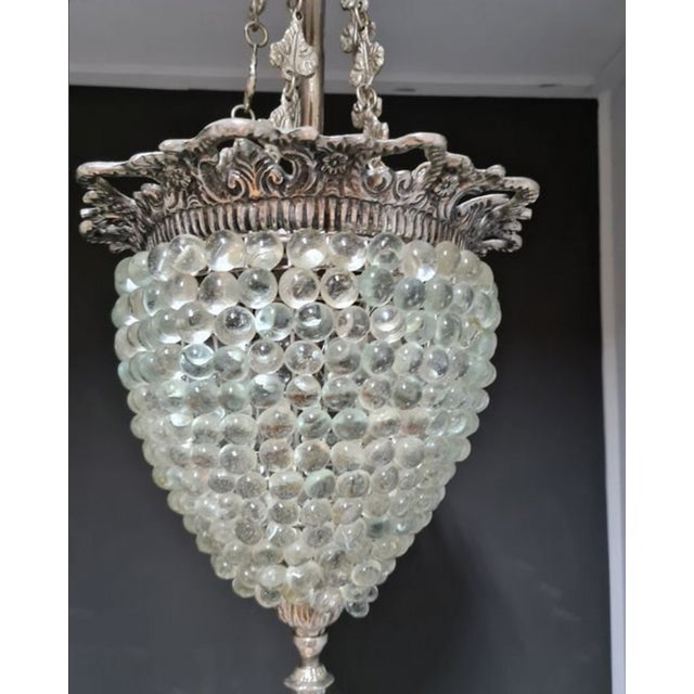Silver Vintage Murano Glass Chandelier, 1960s For Sale - Image 8 of 10
