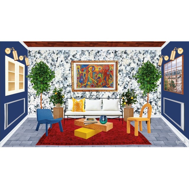 Suga Lane Modern Lounge Zen Paris Apartment Digital Painting Print This custom design by artist, interior designer, Suga...