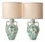Spanish Revival Ceramic Table Lamps with New Linen Shades, 2010s, Set of 2 For Sale