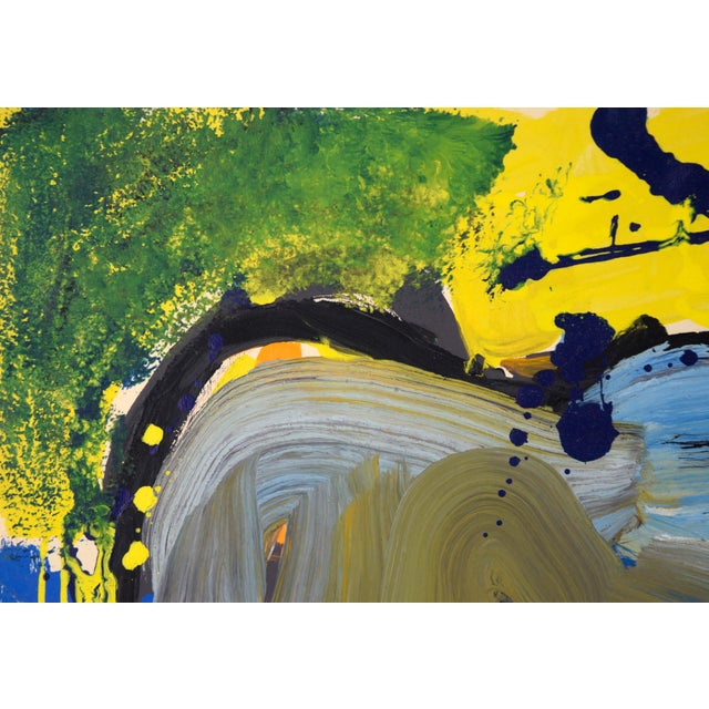 Cubism Nude in the Garden Abstract Expressionist Original Acrylic Painting on Paper by Michael William Eggleston For Sale - Image 3 of 9