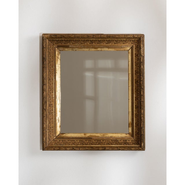 19th Century France Antique Gold Carved Giltwood Mirror For Sale - Image 4 of 7