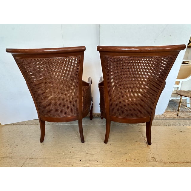 Traditional Double Caned Hickory Chair Regency Style Chairs by Mark Hampton -a Pair For Sale - Image 3 of 7