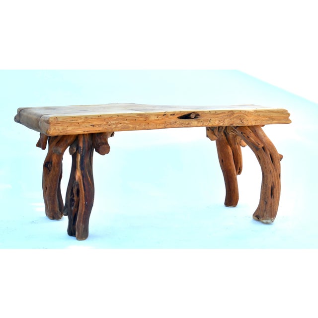 Rustic Artisan Juniper Table/Bench For Sale - Image 4 of 8