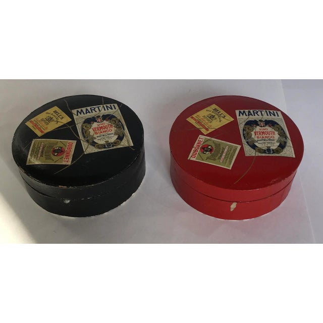 Lot of 2 Paper Mache’ Alcohol Proof Coasters in Red and Black. Each container has 8 coasters, you will receive 16 coasters...