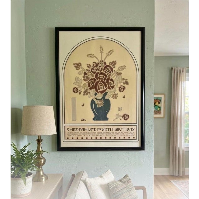 Portal publications 1977 Berkeley’s counter culture David Lance Goines Chez Panisse Fourth Birthday 28.5” x 21” lithograph...
