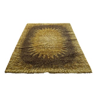 Scandinavian Rya Rug in Wool, 1970s For Sale