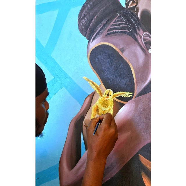2020s Young Love, Painting by Barnabas Macaulay (2025) Acrylic on Canvas, Surrealism. 21st Century For Sale - Image 5 of 5