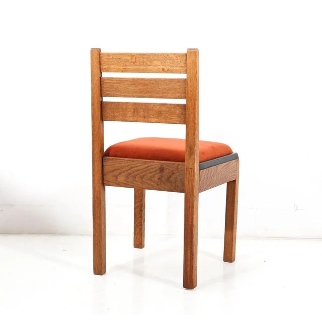 Art Deco Modernist Oak Side Chair by Jan Brunott, 1920s For Sale - Image 3 of 9