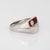 Modern 80s Portuguese Enamel Cube Ring 19k White Gold Double Band Sz 6 Fine Jewelry For Sale - Image 3 of 7