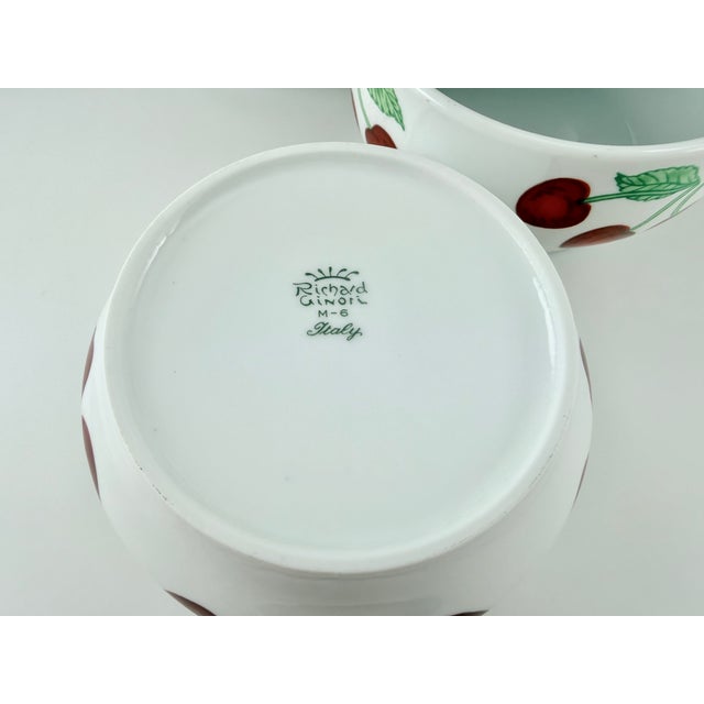 1970s Richard Ginori Italy Cherries Serving Bowl Set - Set of 8 For Sale In New York - Image 6 of 6