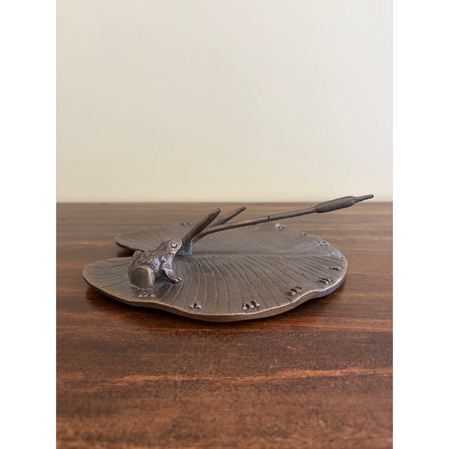 Vintage English Country Iron Garden Sundial With Frog on a Lily Pad For Sale In South Bend - Image 6 of 7