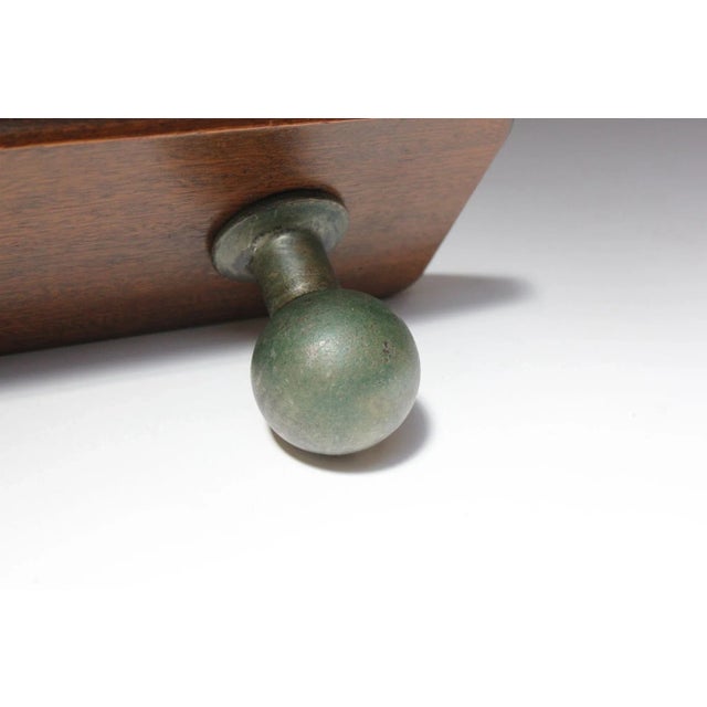 Vintage Italian Wall-Mounted Coat Hook/Rack in Aluminum and Walnut For Sale - Image 9 of 12