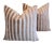 24" Custom Tailored French Velvet Striped Feather/Down Pillows - Pair For Sale