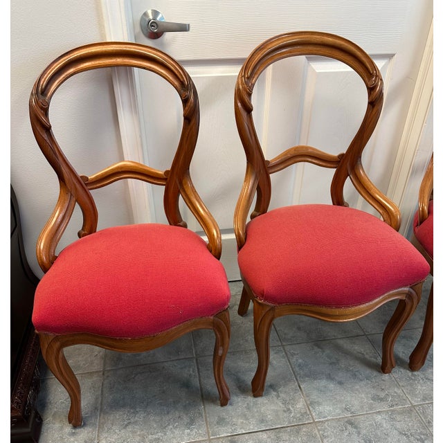 19th Century Victorian Carved Chairs Set of Four For Sale - Image 4 of 9
