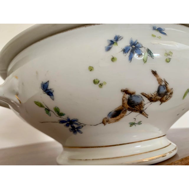 Antique Hand Painted Porcelain Soup Tureen With Lid For Sale In Phoenix - Image 6 of 10