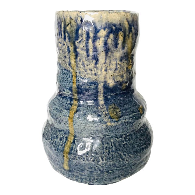 Vintage Handcrafted Ceramic Vase For Sale