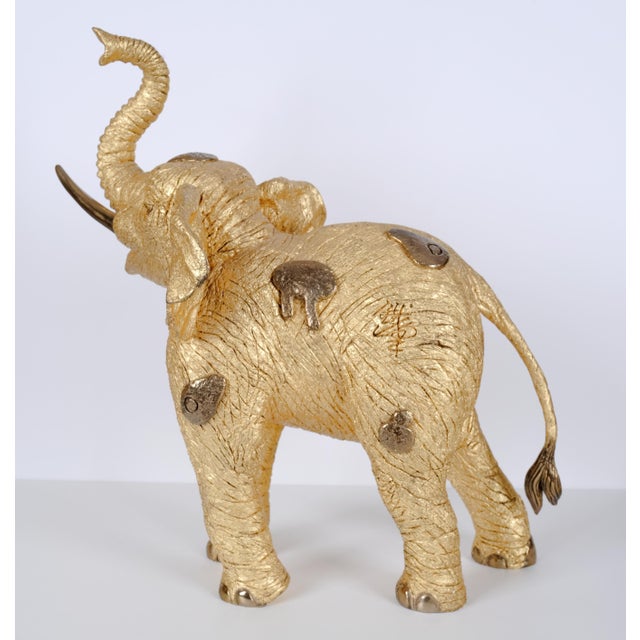 1990s 1994 Jiang Tiefeng "Golden Elephant" Hand Signed Limited Edition 7/225 Cold Painted Bronze Sculpture Excellent For Sale - Image 5 of 10