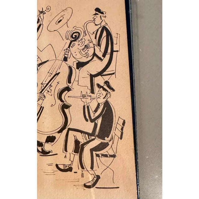 Yossi Stern Pen Drawing – Four-Piece Band, Framed For Sale - Image 4 of 9
