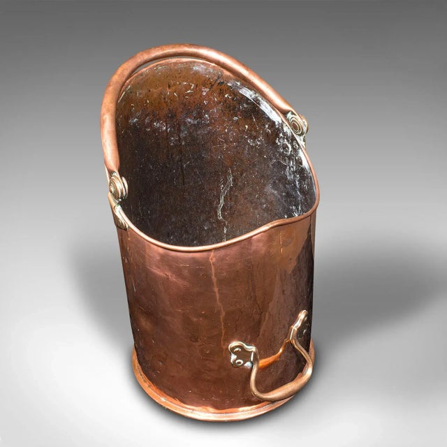 Mid 19th Century 1850s Large Antique Victorian English Copper Country House Coal Bin For Sale - Image 5 of 11