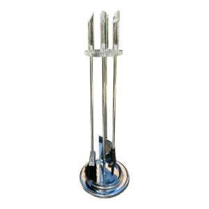 Hollywood Regency Mid-Century Modern Lucite & Chrome Fireplace Tool Set