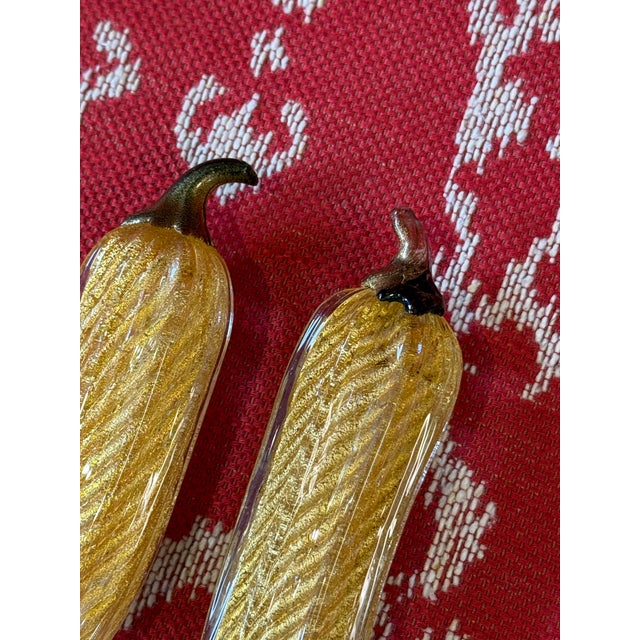 Italian Murano Art Glass Zucchini Sculptures, Set of Two For Sale - Image 9 of 10