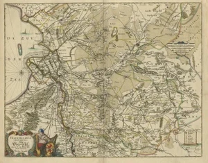 Map of the Province of Overijssel in the Netherlands, 1700