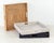 Boho Chic Artifacts Rattan Square Ottoman Tray with Cutout Handles in White Wash - 20" For Sale - Image 3 of 9