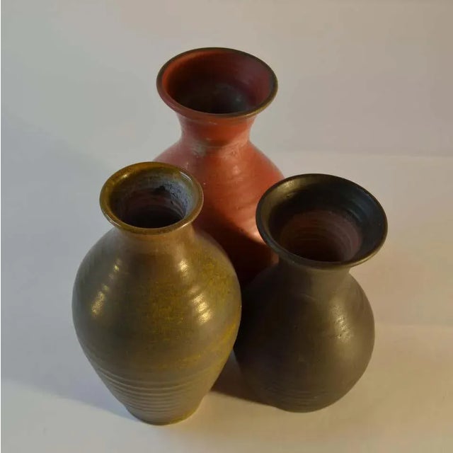 Mid-Century Dutch Studio Ceramic Vases, 1960s, Set of 3 For Sale - Image 4 of 6